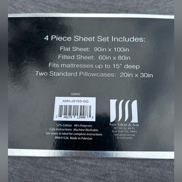 NEW Amy Miller Home Queen 4 Piece Jersey Knit Sheet Set Flint Gray Supersoft - Picture 3 of 4